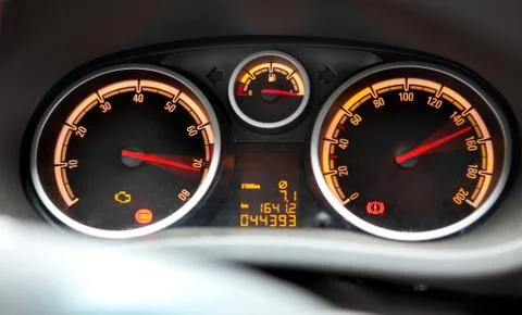 Car Instrument Panel Close Up Stock Photos