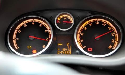 Car Instrument Panel Close Up Stock Photos