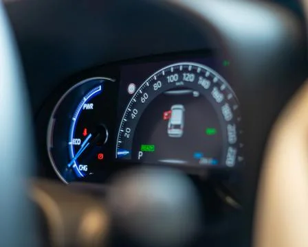 Car instrument panel Dashboard with speedometer, tachometer, odometer Stock Photos