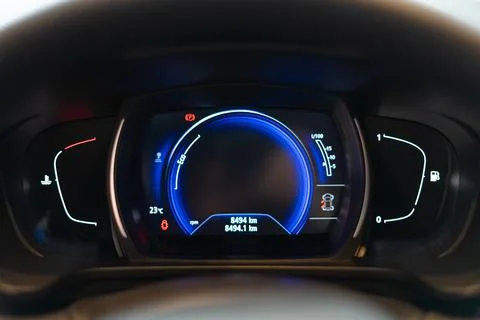 Car instrument panel Dashboard with speedometer, tachometer, odometer Stock Photos