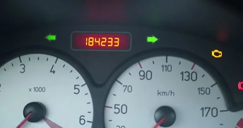 Car Instrument Panel Mechanical Gauges Indicators Check Engine Warning Lights Stock Footage 321808751