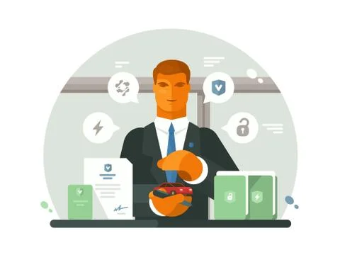 Car insurance agent Stock Illustration