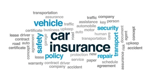 Car insurance animated word cloud, text design animation. Video stock 78763518