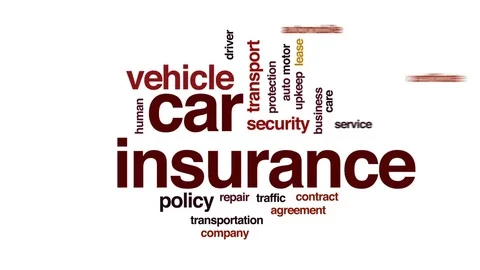 Car insurance animated word cloud, text design animation. Stock Footage