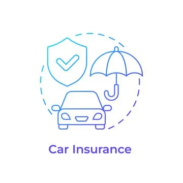 Car insurance blue gradient concept icon Stock Illustration