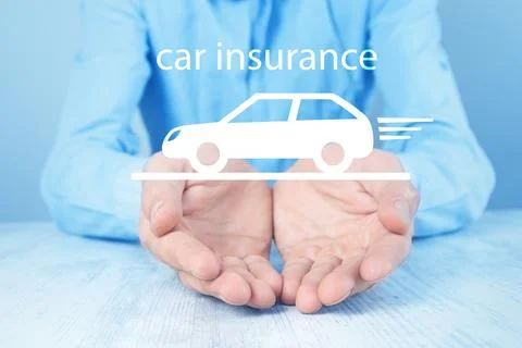 Car insurance concept in hand Stock Photos