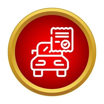 Car insurance document with approved checkmark icon Stock-Illustration