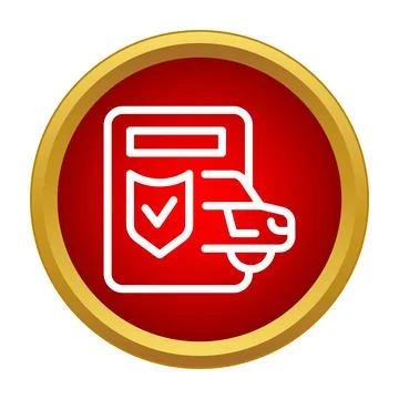 Car insurance policy document with security shield icon Stock-Illustration