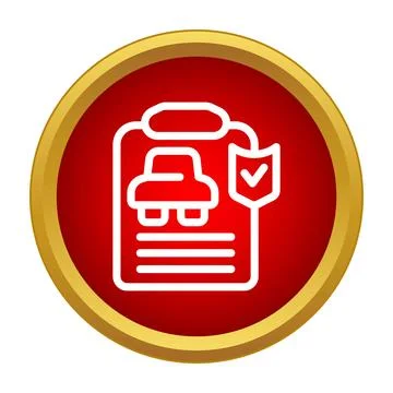 Car insurance policy document showing vehicle protection Stock Illustration