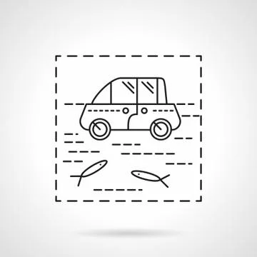 Car insurance vector icon. Flood 스톡 일러스트