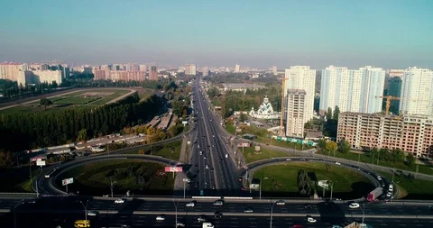 Car interchange, filled with transport. Stock Footage 100680130