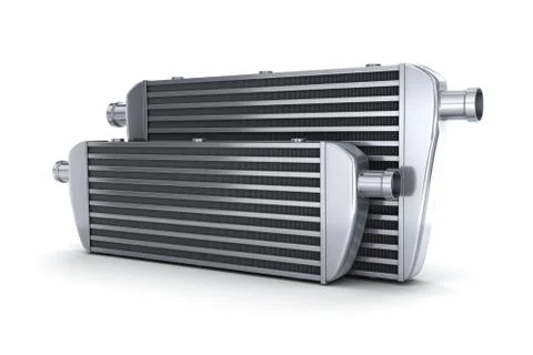 Car intercooler (done in 3d, on white background) Ilustración de archivo