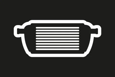 Car intercooler vector icon on black background Stock Illustration