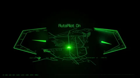 Car interface. Digital GPS navigation. Holographic virtual interface. Stock Footage 143983656