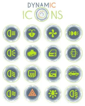 Car interface dynamic icons Stock Illustration
