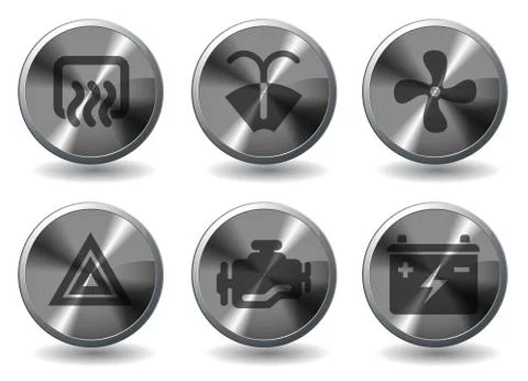 Car interface icons set Illustrazione stock