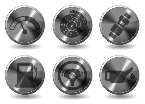 Car interface icons set Illustrazione stock