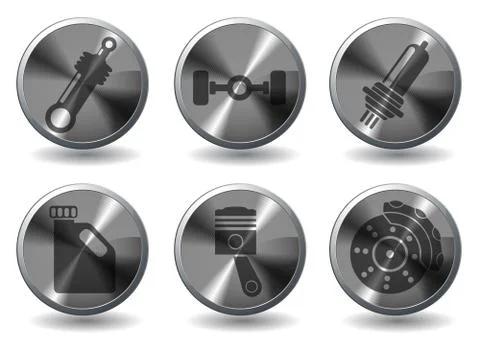 Car interface icons set Illustrazione stock