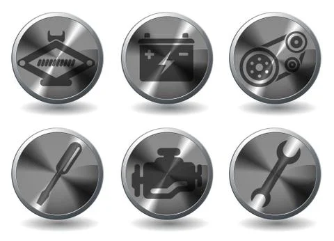 Car interface icons set Stock Illustration