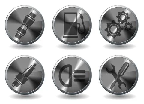 Car interface icons set Stock Illustration