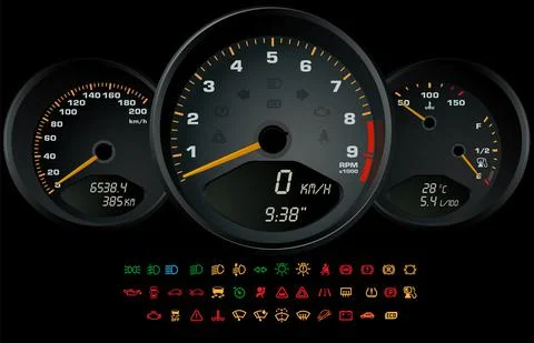 Car Interface Set Stock Illustration