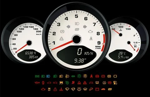 Car Interface Set Illustrazione stock
