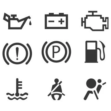 Car interface symbols Stock Illustration