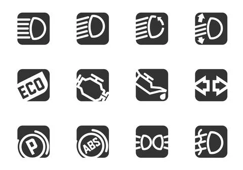 Car Interface Symbols Illustrazione stock