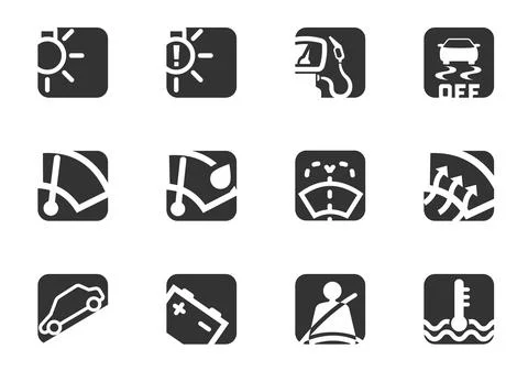 Car Interface Symbols Illustration