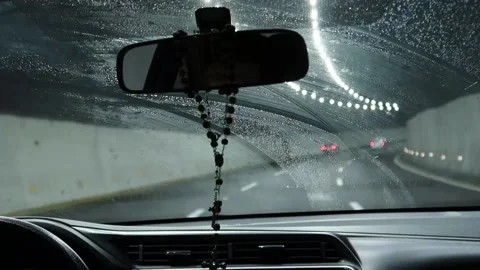 Car interior and tunnel Stock Footage 212399259