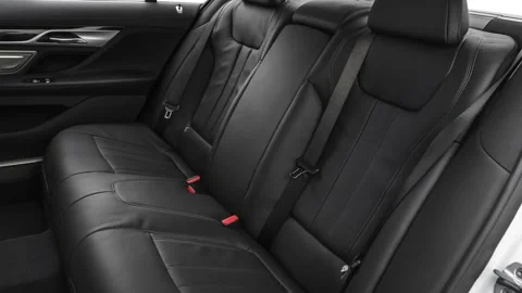 Car interior with back seats  2019 BMW 7-series 740e xDrive iPerformance Stock Footage 160054889