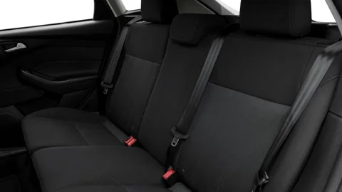 Car interior with back seats and seatbelts  2016 Ford Focus SE Stock Footage 159854570