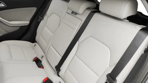 Car interior with back seats and seatbelts  2016 Mercedes-Benz GLA-Class GLA250 Stock Footage 159859861