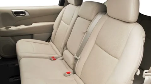 Car interior with back seats and seatbelts  2016 Nissan Pathfinder S Video stock 159867555