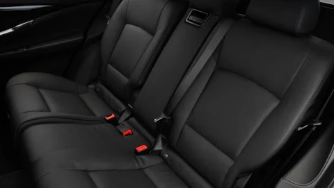 Car interior with back seats and seatbelts  2016 BMW 5-series 535i Gran Turismo Stock Footage 159869087