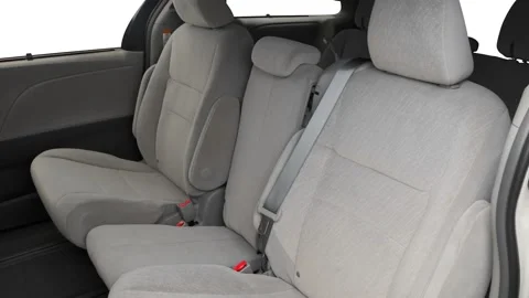 Car interior with back seats and seatbelts  2016 Toyota Sienna LE Stock Footage 159871509