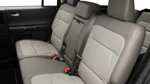 Car interior with back seats and seatbelts  2016 Ford Flex SEL Stock Footage 159874156