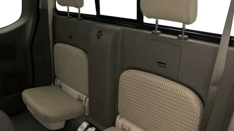 Car interior with back seats and seatbelts  2016 Nissan Frontier SV 4-Cylinder Video stock 159879803