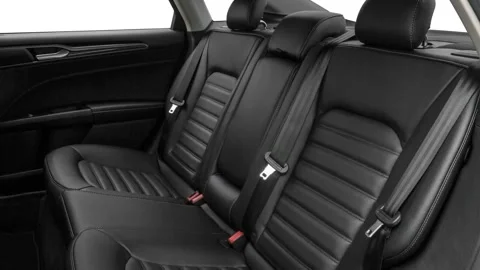 Car interior with back seats and seatbelts  2017 Ford Fusion SE Stock Footage 159891554