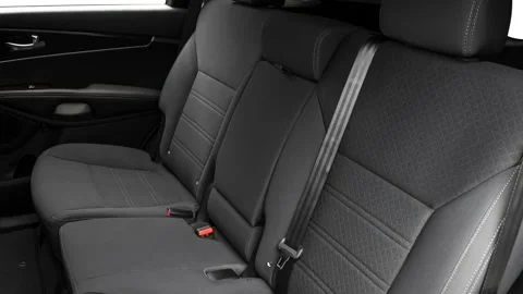 Car interior with back seats and seatbelts  2017 Kia Sorento LX Stock Footage 159897248