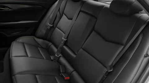 Car interior with back seats and seatbelts  2017 Cadillac ATS Stock Footage 159907028