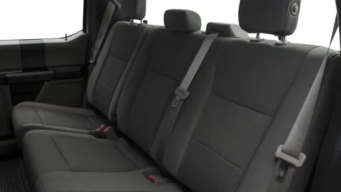 Car interior with back seats and seatbelts  2017 Ford F-350 SD DRW XL Stock Footage 159914746