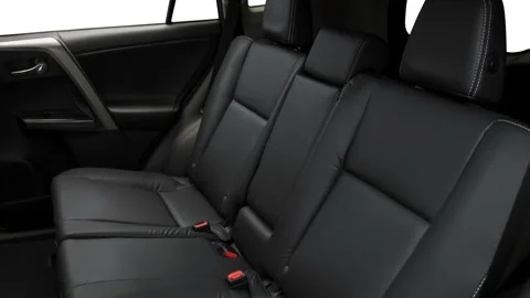 Car interior with back seats and seatbelts  2017 Toyota RAV4 Platinum Video stock 159920707