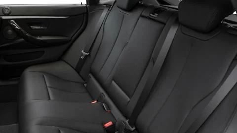 Car interior with back seats and seatbelts  2017 BMW 4-series 440i Gran Coupe Stock Footage 159921711