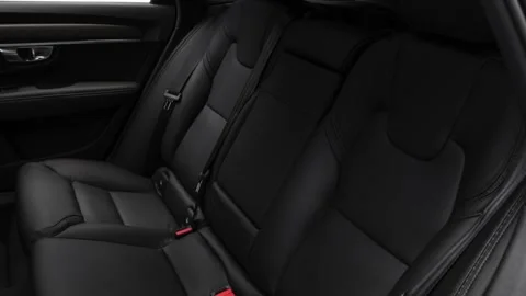 Car interior with back seats and seatbelts  2018 Volvo V90 Cross Country T5 Video stock 159964332
