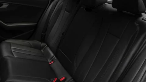 Car interior with back seats and seatbelts  2018 Audi A4 Premium Plus 2.0 TFSI Stock Footage 159965787