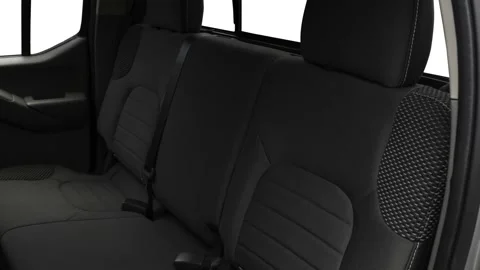 Car interior with back seats and seatbelts  2018 Nissan Frontier Desert Runner Stock Footage 159976767