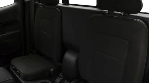 Car interior with back seats and seatbelts  2018 GMC Canyon SLE Stock Footage 159977780