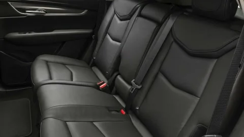 Car interior with back seats and seatbelts  2019 Cadillac XT5 Luxury Stock Footage 160019178
