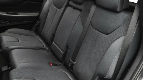 Car interior with back seats and seatbelts  2019 Hyundai Santa Fe SE Stock Footage 160021461